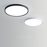 Minimalist Black Plastic Circle LED Flush Mount Light Image - 10