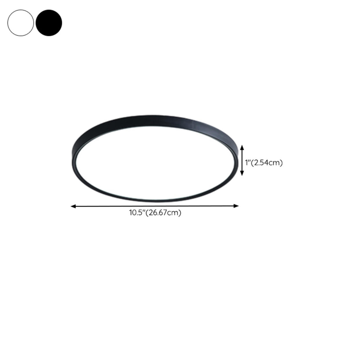 Minimalist Black Plastic Circle LED Flush Mount Light 