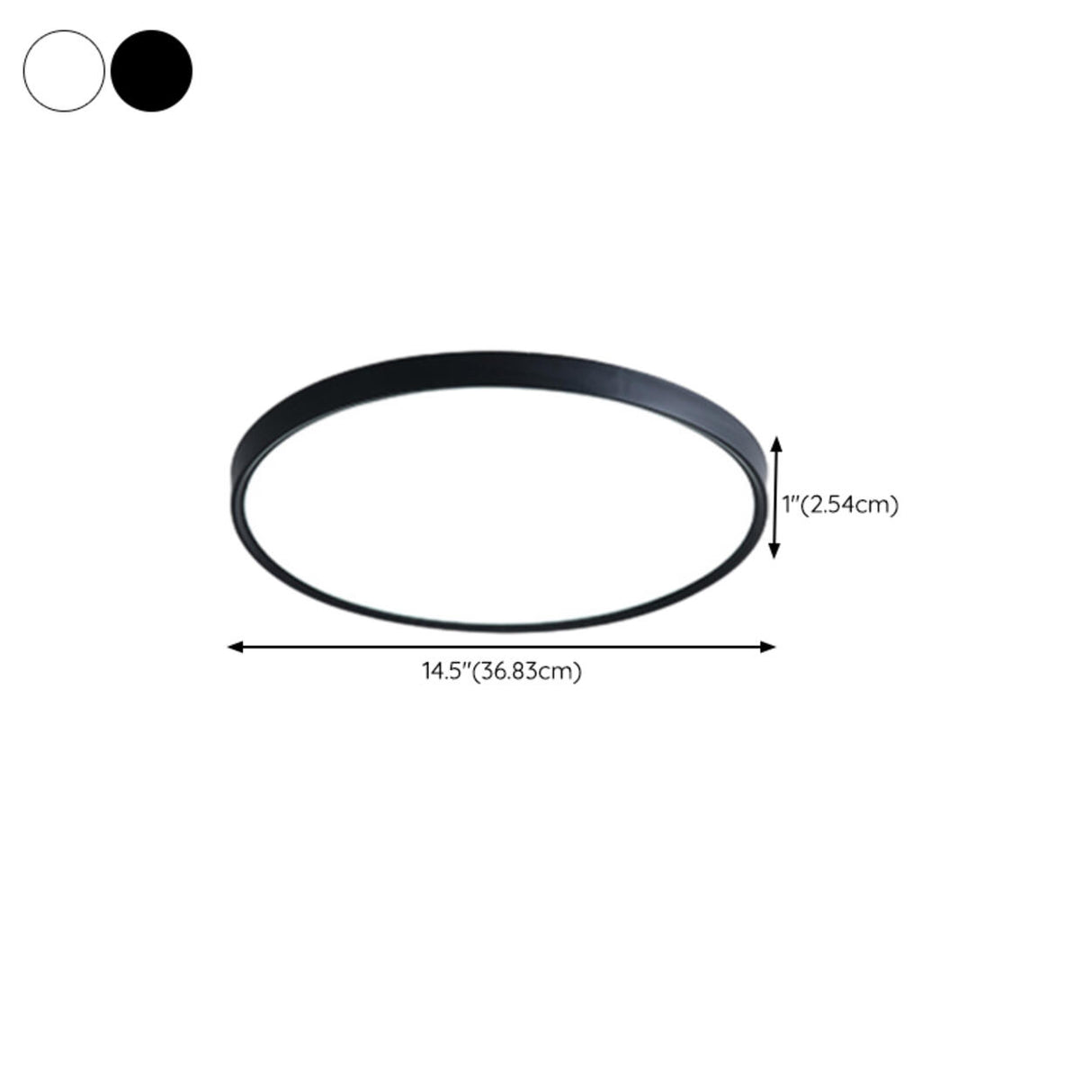 Minimalist Black Plastic Circle LED Flush Mount Light Image - 17