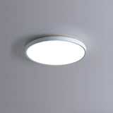 Minimalist Black Plastic Circle LED Flush Mount Light Image - 2