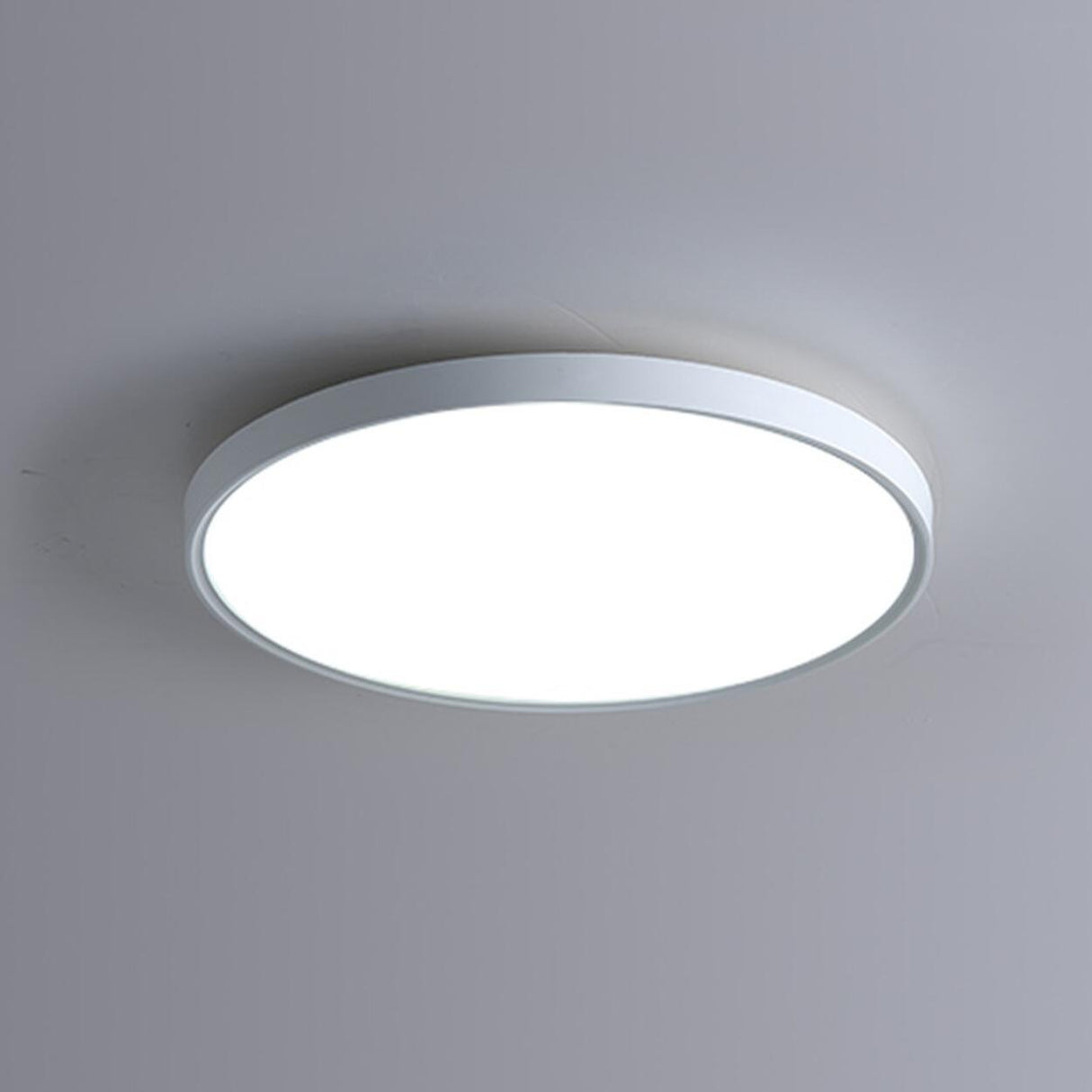 Minimalist Black Plastic Circle LED Flush Mount Light Image - 3