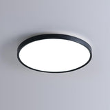 Minimalist Black Plastic Circle LED Flush Mount Light Image - 7