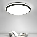 Minimalist Black Rectangle LED Flush Mount Ceiling Lamp Image - 2