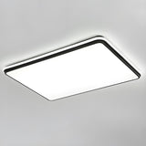 Minimalist Black Rectangle LED Flush Mount Ceiling Lamp Image - 8