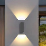 Minimalist Black Rectangular Exterior Up Down Wall Light Image - 14