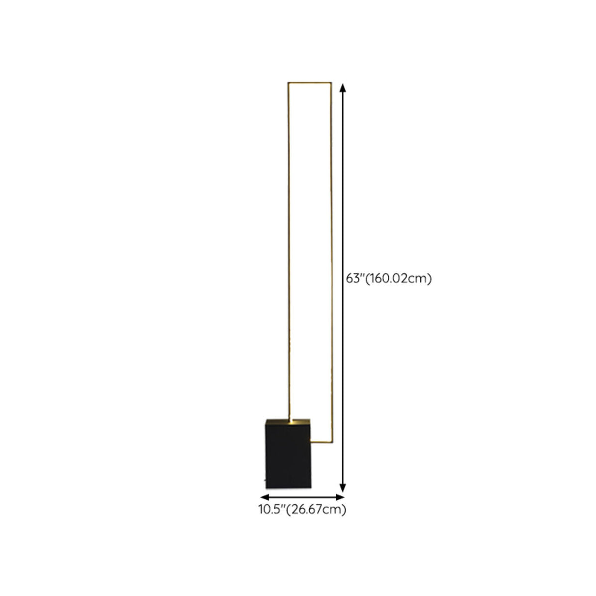 Minimalist Black Rectangular LED Metal Floor Lamp 