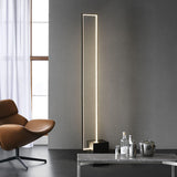 Minimalist Black Rectangular LED Metal Floor Lamp Image - 4