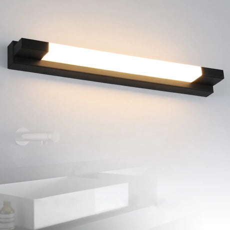 Minimalist Black Rectangular LED Metal Vanity Light Image - 1