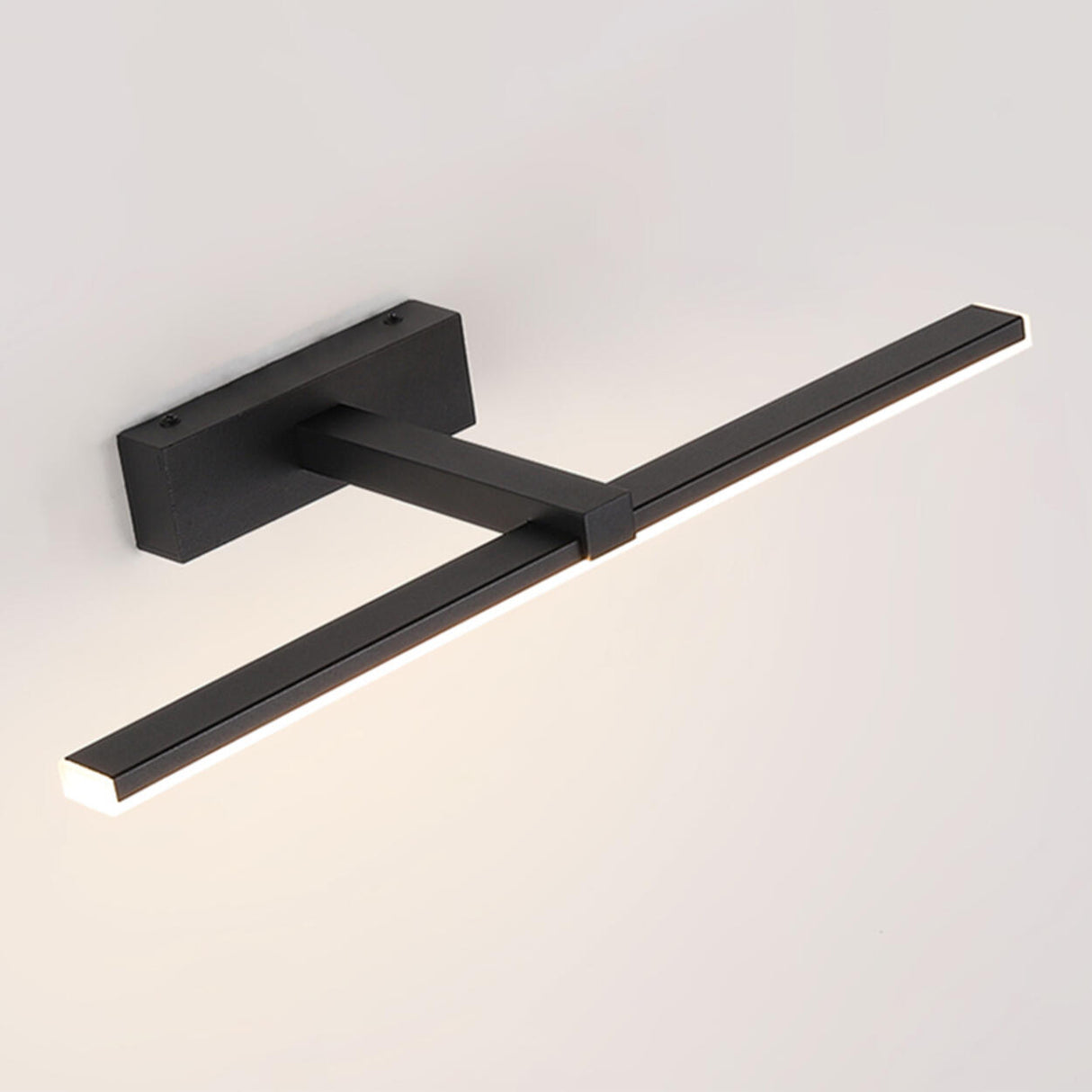 Minimalist Black Rectangular LED Vanity Light Image - 10