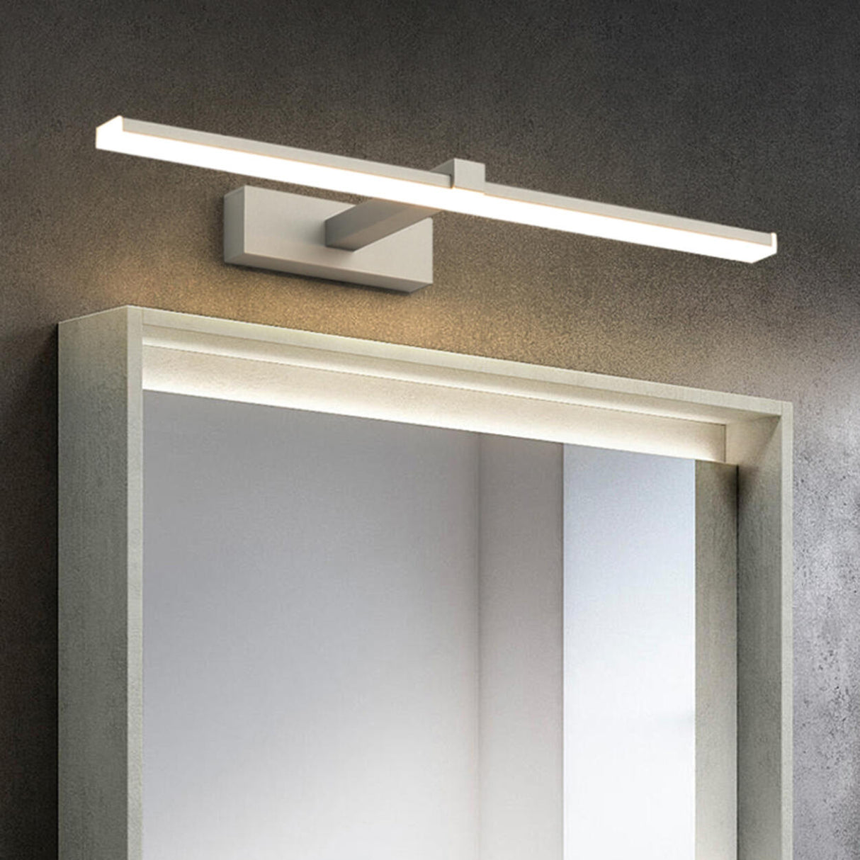 Minimalist Black Rectangular LED Vanity Light Image - 14