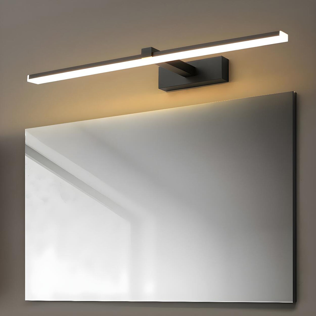 Minimalist Black Rectangular LED Vanity Light Image - 16