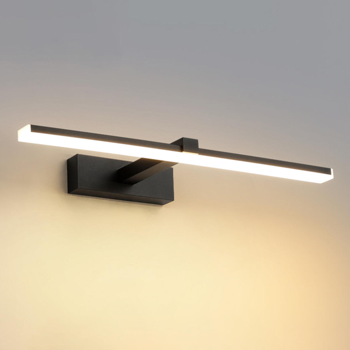 Minimalist Black Rectangular LED Vanity Light Image - 6