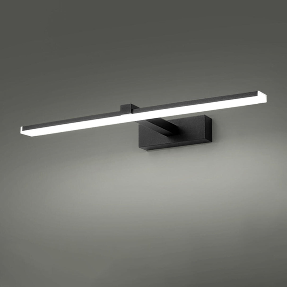 Minimalist Black Rectangular LED Vanity Light Image - 8