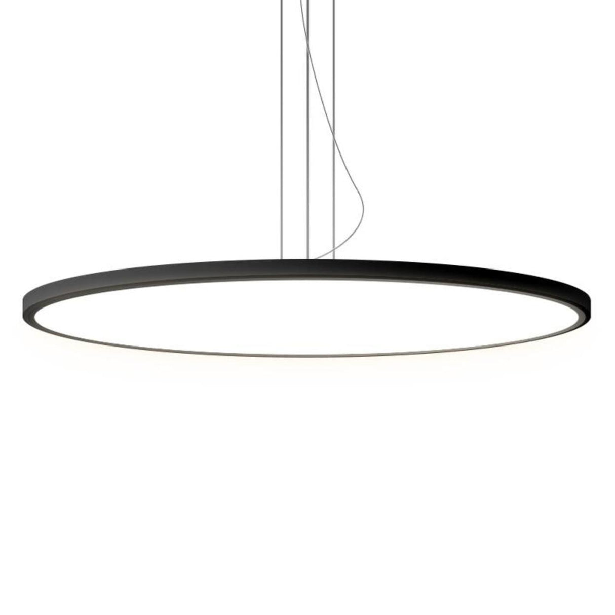 Minimalist Black Round Circle LED Living Room Pendant Light Image - 10