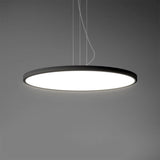 Minimalist Black Round Circle LED Living Room Pendant Light Image - 13