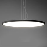 Minimalist Black Round Circle LED Living Room Pendant Light Image - 15