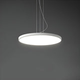 Minimalist Black Round Circle LED Living Room Pendant Light Image - 2