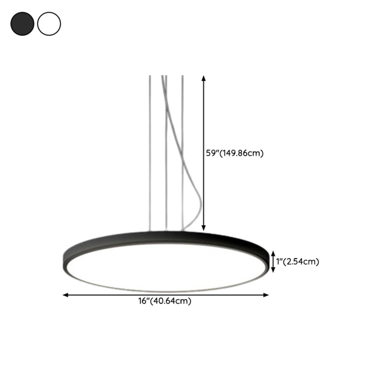 Minimalist Black Round Circle LED Living Room Pendant Light 