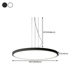 Minimalist Black Round Circle LED Living Room Pendant Light Image - 23