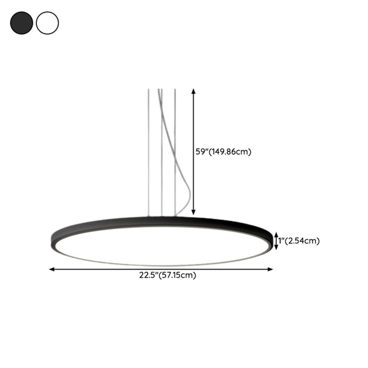 Minimalist Black Round Circle LED Living Room Pendant Light Image - 24