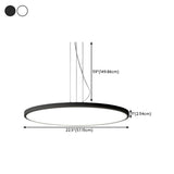 Minimalist Black Round Circle LED Living Room Pendant Light Image - 24