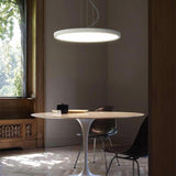 Minimalist Black Round Circle LED Living Room Pendant Light Image - 5