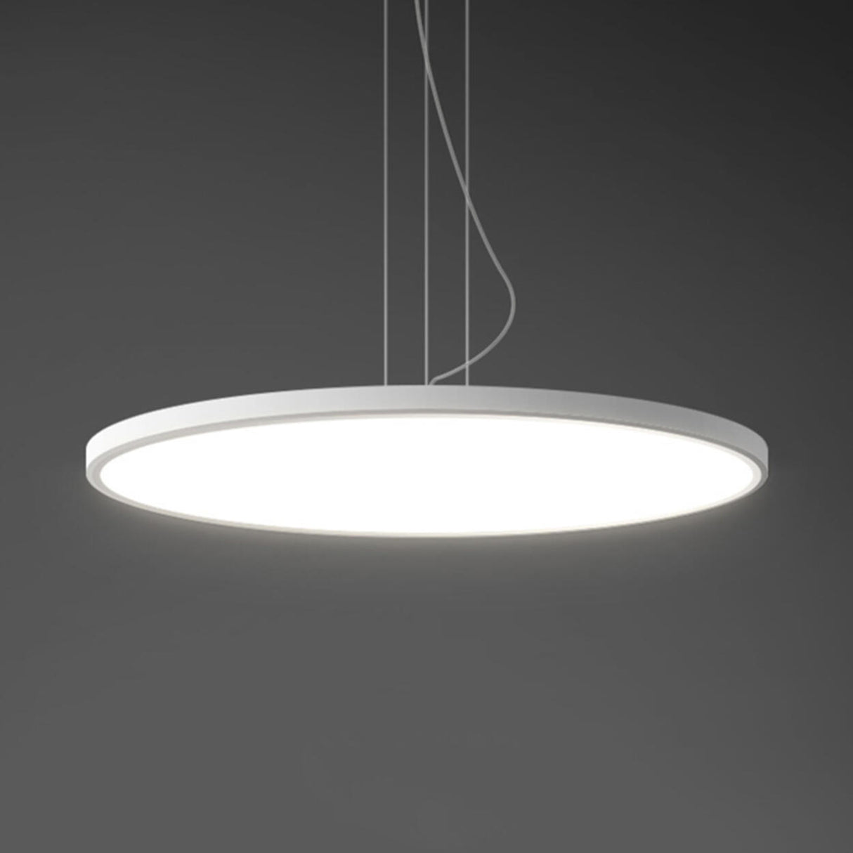 Minimalist Black Round Circle LED Living Room Pendant Light Image - 6