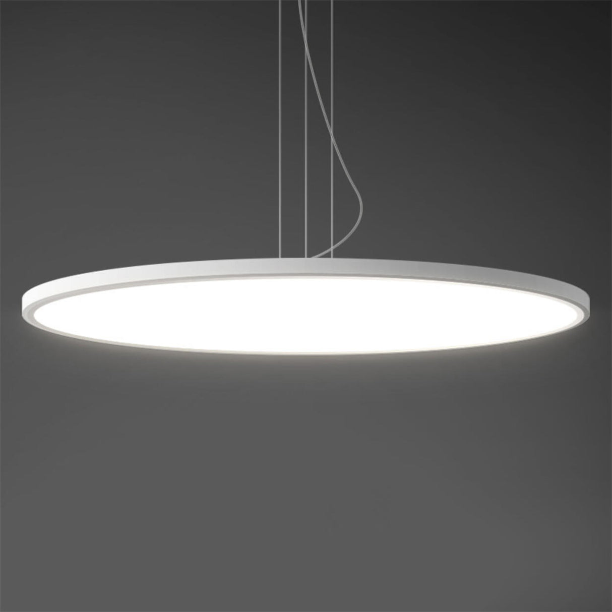 Minimalist Black Round Circle LED Living Room Pendant Light Image - 7