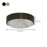 Minimalist Black Round Stone Flush Mount Ceiling Light #size