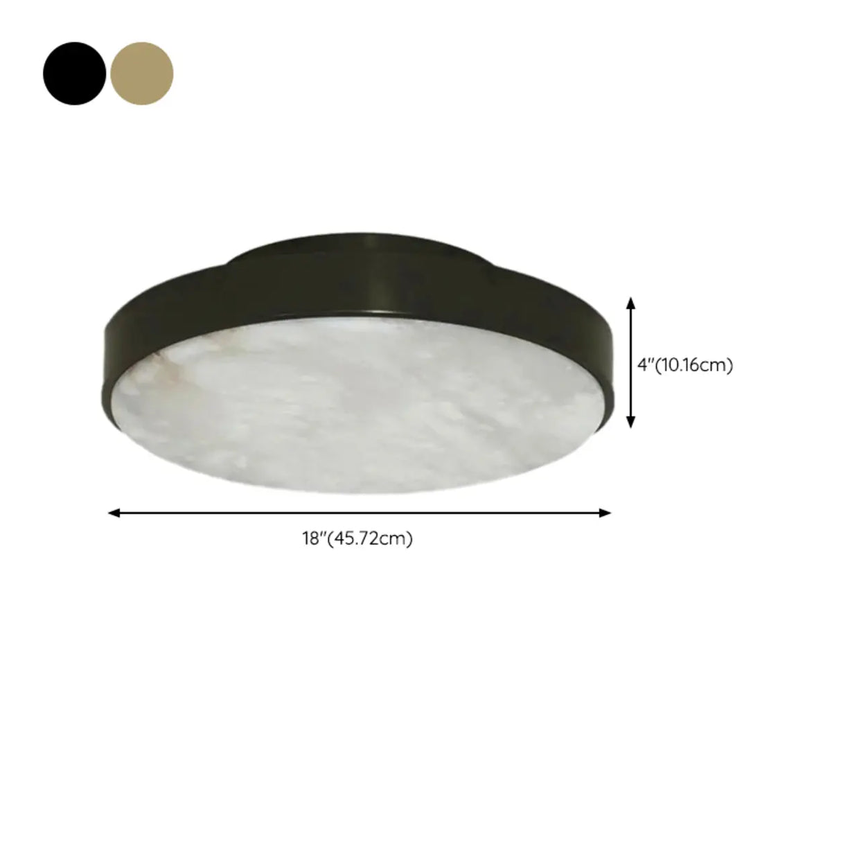 Minimalist Black Round Stone Flush Mount Ceiling Light Image - 14