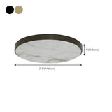 Minimalist Black Round Stone Flush Mount Ceiling Light Image - 15