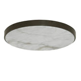 Minimalist Black Round Stone Flush Mount Ceiling Light Image - 5