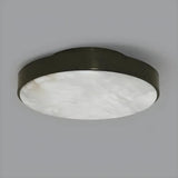 Minimalist Black Round Stone Flush Mount Ceiling Light Image - 8