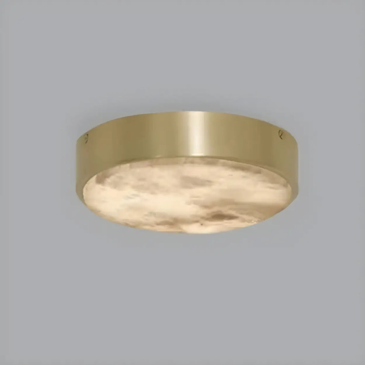 Minimalist Black Round Stone Flush Mount Ceiling Light Image - 9