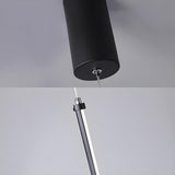 Minimalist Black Slim Tube Metal LED Bedroom Pendant Light Image - 5