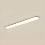 Minimalist Black Strip LED Flush Mount Light Hallway Image - 12