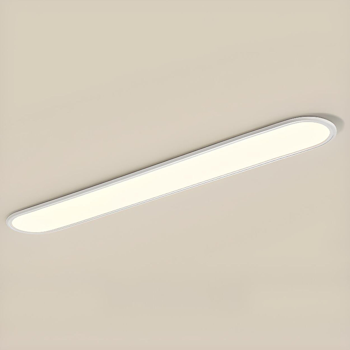 Minimalist Black Strip LED Flush Mount Light Hallway Image - 14