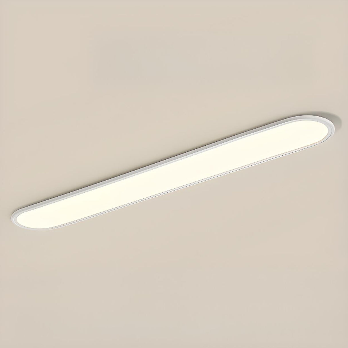 Minimalist Black Strip LED Flush Mount Light Hallway Image - 15