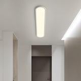 Minimalist Black Strip LED Flush Mount Light Hallway Image - 3