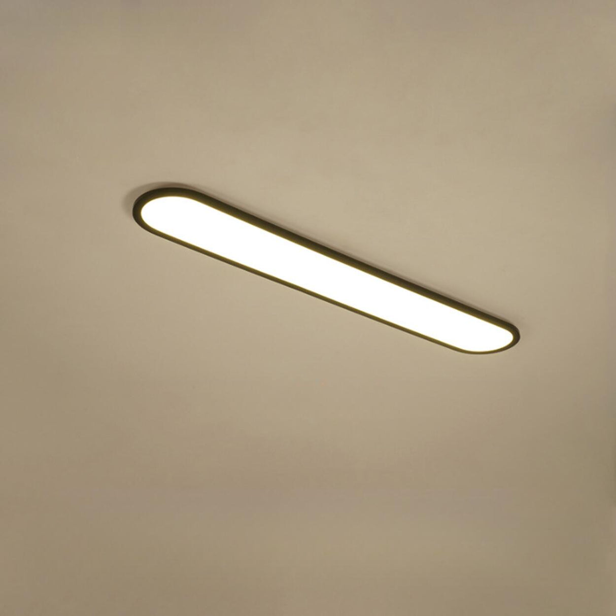 Minimalist Black Strip LED Flush Mount Light Hallway Image - 7