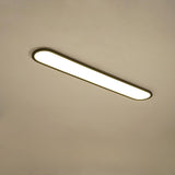 Minimalist Black Strip LED Flush Mount Light Hallway Image - 9