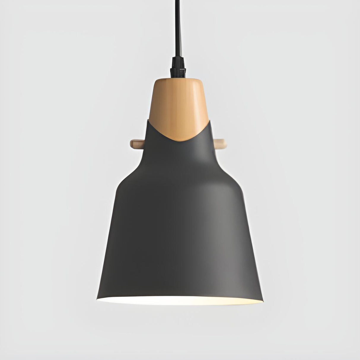 Minimalist Black White Metal Bell Dining Room Pendant Light Image - 3