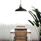 Minimalist Black White Metal Bell Dining Room Pendant Light Image - 4