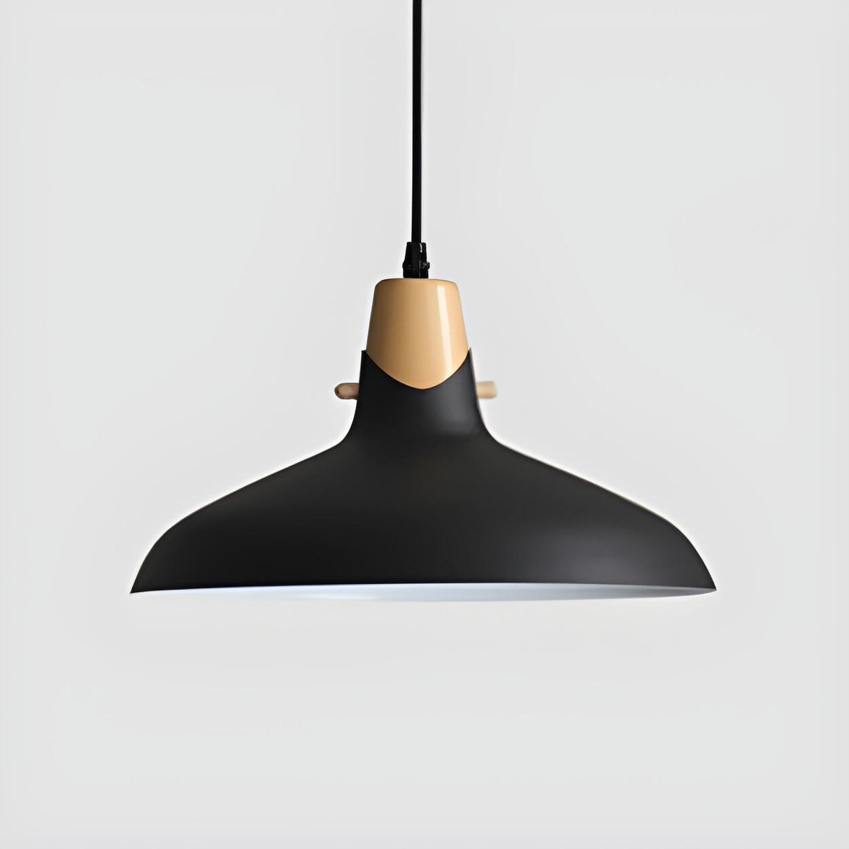 Minimalist Black White Metal Bell Dining Room Pendant Light Image - 5