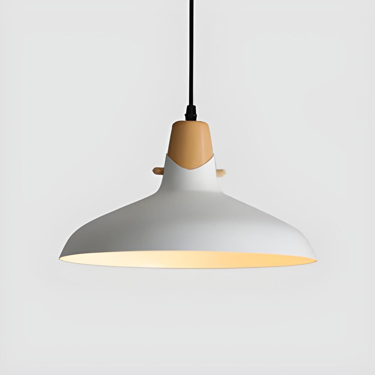 Minimalist Black White Metal Bell Dining Room Pendant Light Image - 7