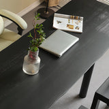 Minimalist Black Wooden Drawers Office Writing Desk Image - 4