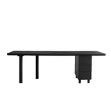 Minimalist Black Wooden Drawers Office Writing Desk Image - 5