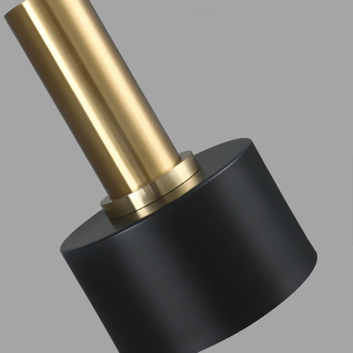 Minimalist Brass and Black Metal Cylinder Pendant Light Image - 8