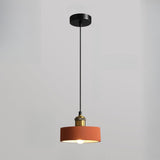 Minimalist Brass Warehouse Resin Orange Cone Pendant Lights Image - 10