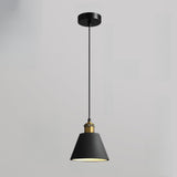 Minimalist Brass Warehouse Resin Orange Cone Pendant Lights Image - 15